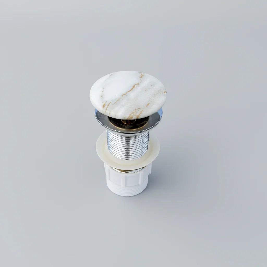 Fusion Pop-up waste 32 mm Non-over Flow with Matte Carrara Ceramic Cap