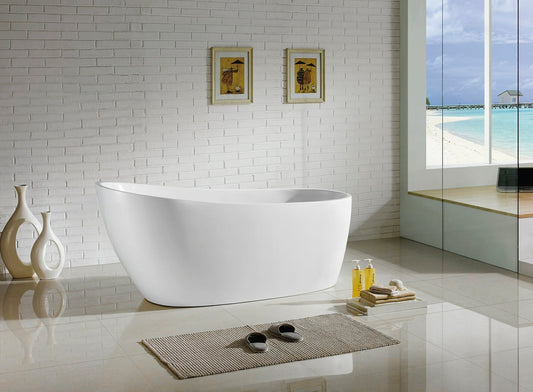 Hamiton Oval Freestanding Bathtub - Gloss   White - No Overflow - 1700mm