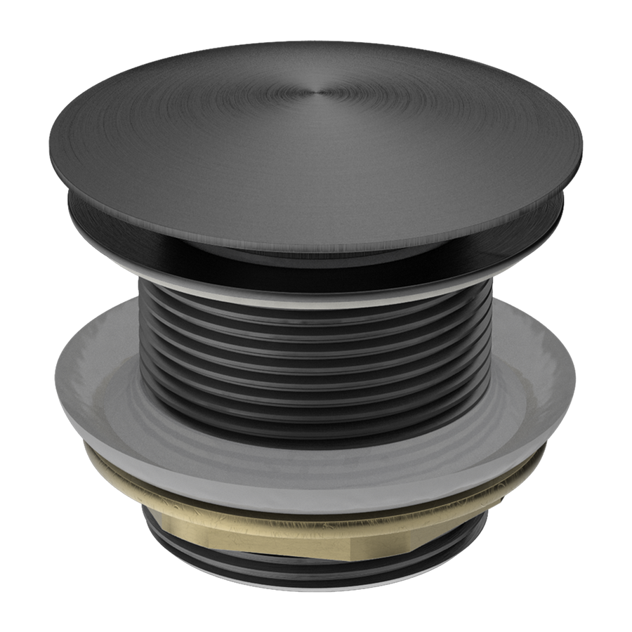 40mm Gun Metal Grey Solid mashroom Brass Bathtub Pop Up Waste - NO Overflow