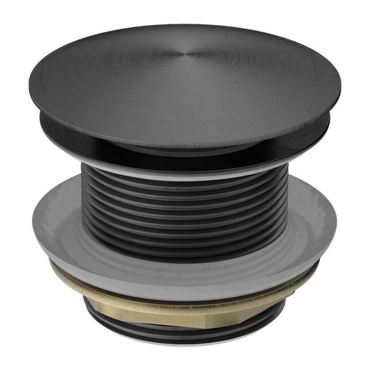 40mm Gun Metal Grey Solid mashroom Brass Bathtub Pop Up Waste - NO Overflow