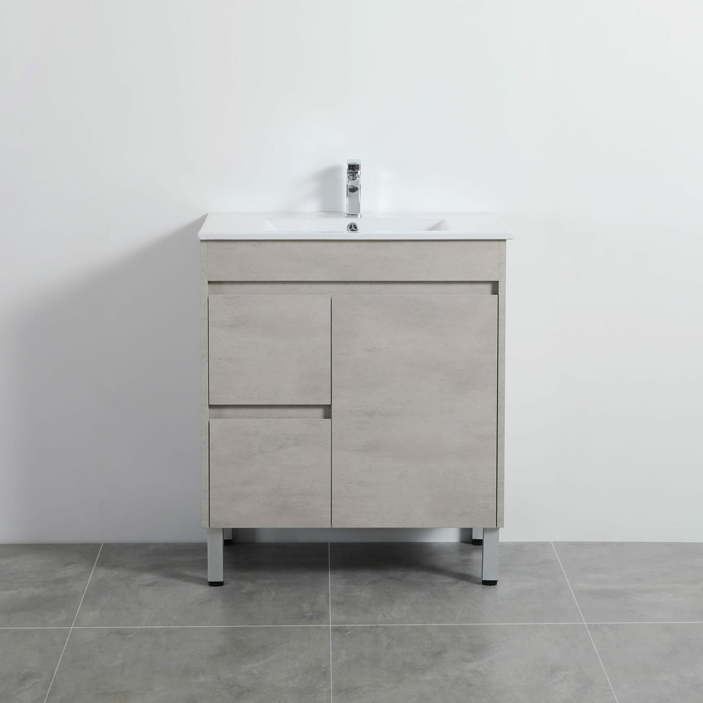 Nova Plywood Floor Vanity - Concrete Grey   - 750mm