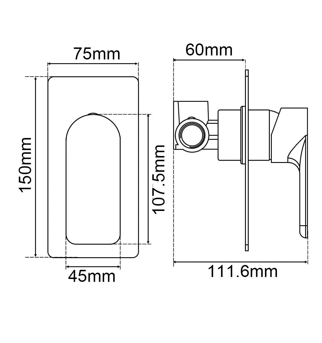 VOG Series Chrome Wall Mixer(color up)