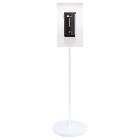 Hygiene Station with Stainless Steel Stand & Sanitiser Dispenser - Finish: Designer Black