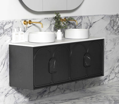 Laguna 1500mm Black American Oak Wall Hung Cabinet Only