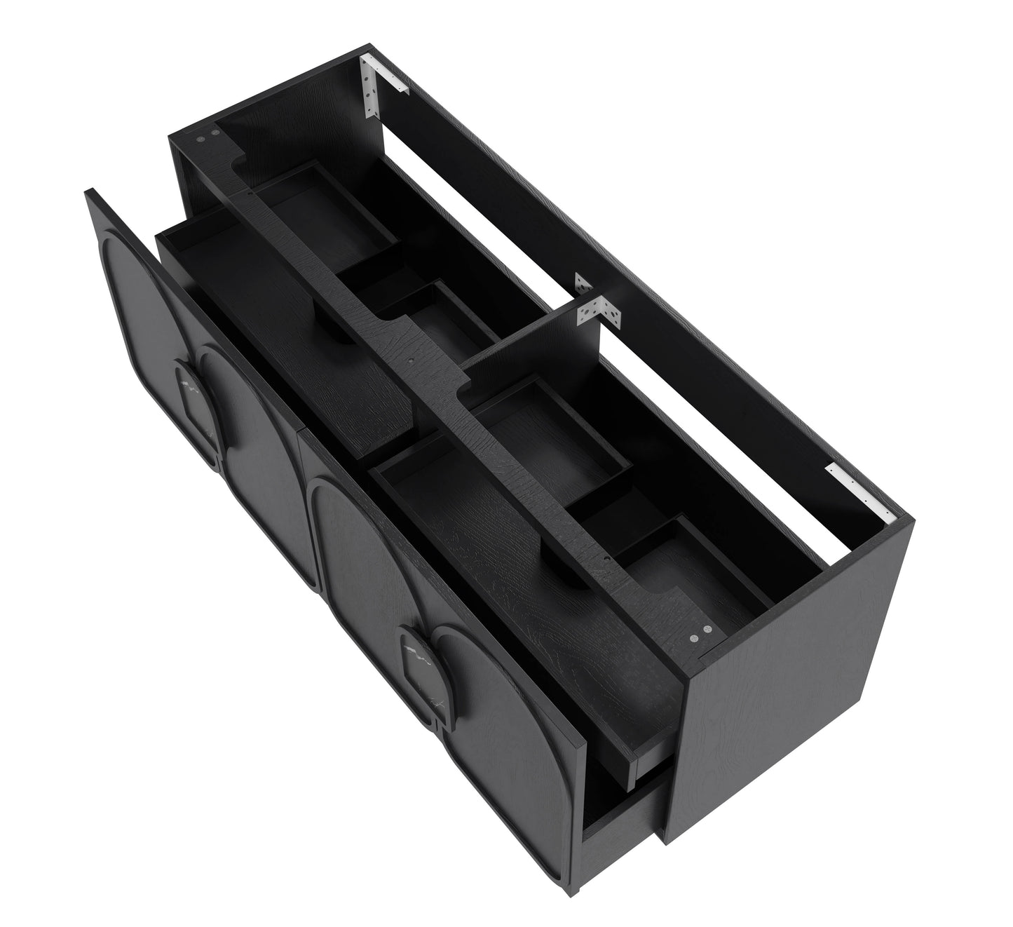 Laguna 1500mm Black American Oak Wall Hung Cabinet Only