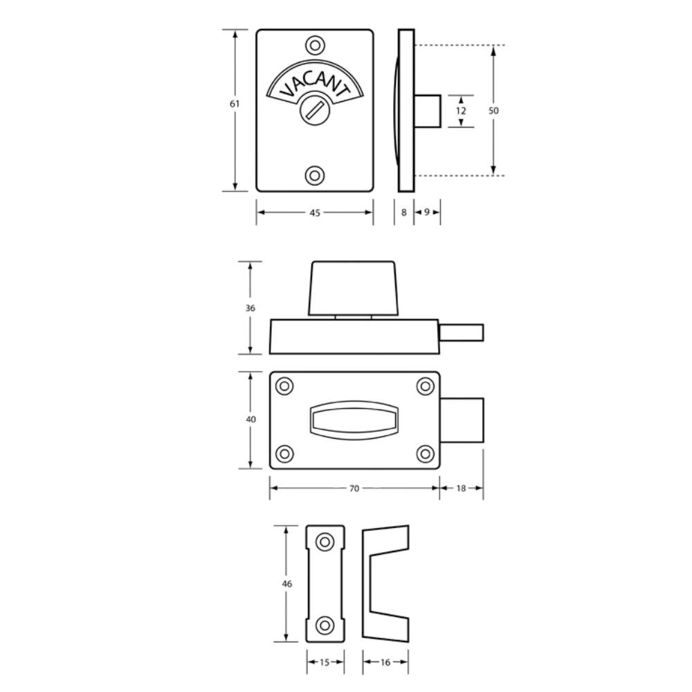 100 Series Lock and Indicator Set – With Screw Fixings