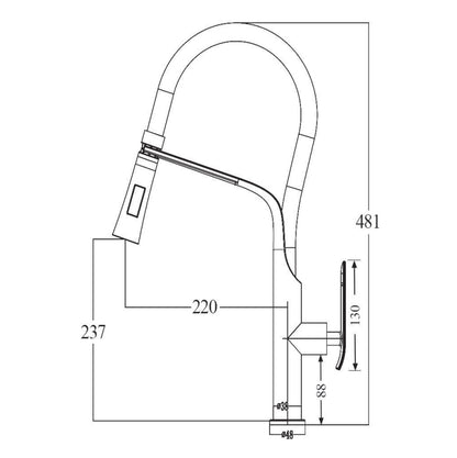 Chrome 2 Watter Patterns Pull-out Kitchen Mixer