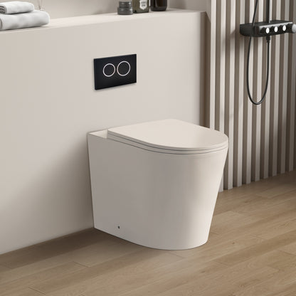 Avis Rimless Wall Faced Floor Pan - Matte White