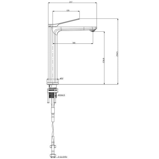 Brushed Gun Metal Grey Tall Kitchen Mixer