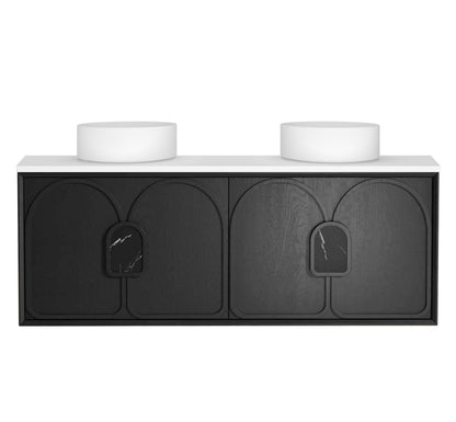 Laguna 1500mm Black American Oak Wall Hung Cabinet Only