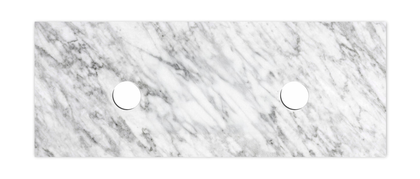 Natural Carrara Marble 1200x465x18 Top Double Bowl