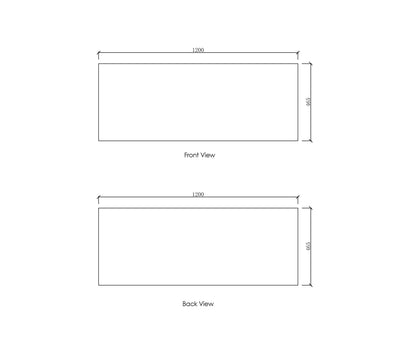 Natural Carrara Marble 1200x465x18 Top No Hole