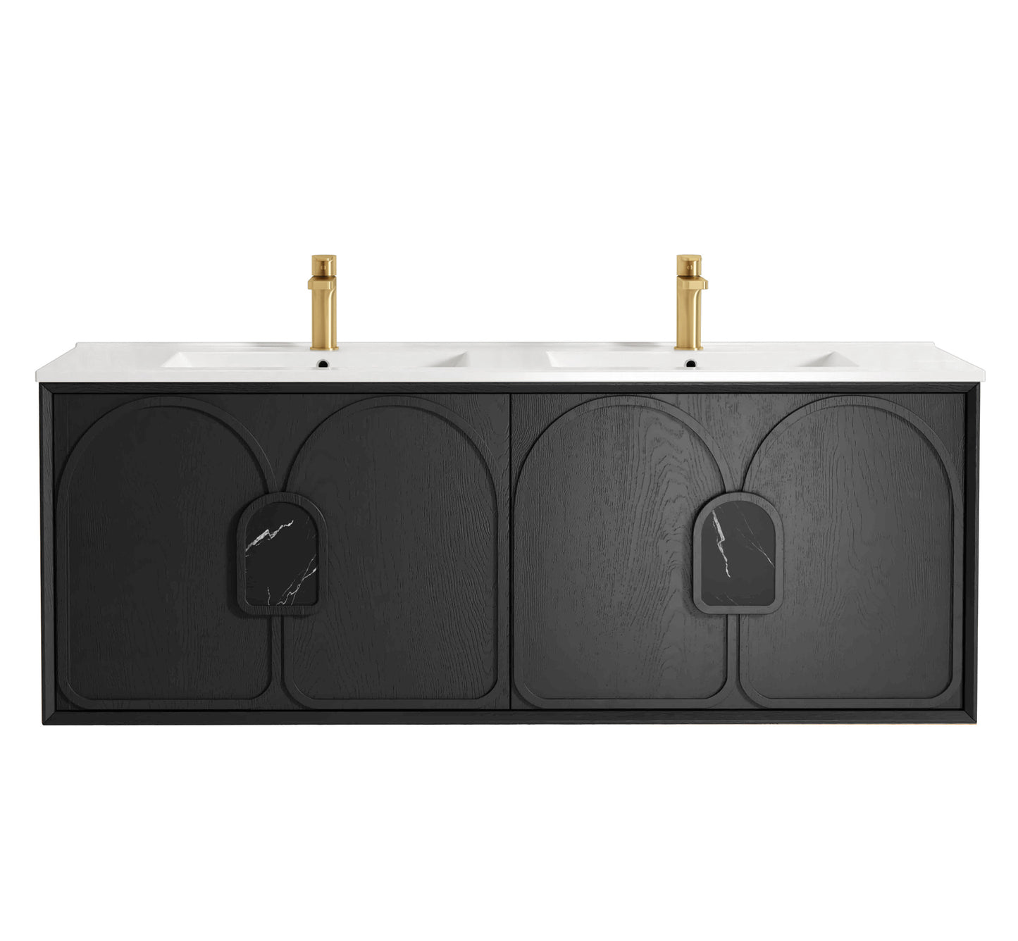 Laguna 1500mm Black American Oak Wall Hung Cabinet Only