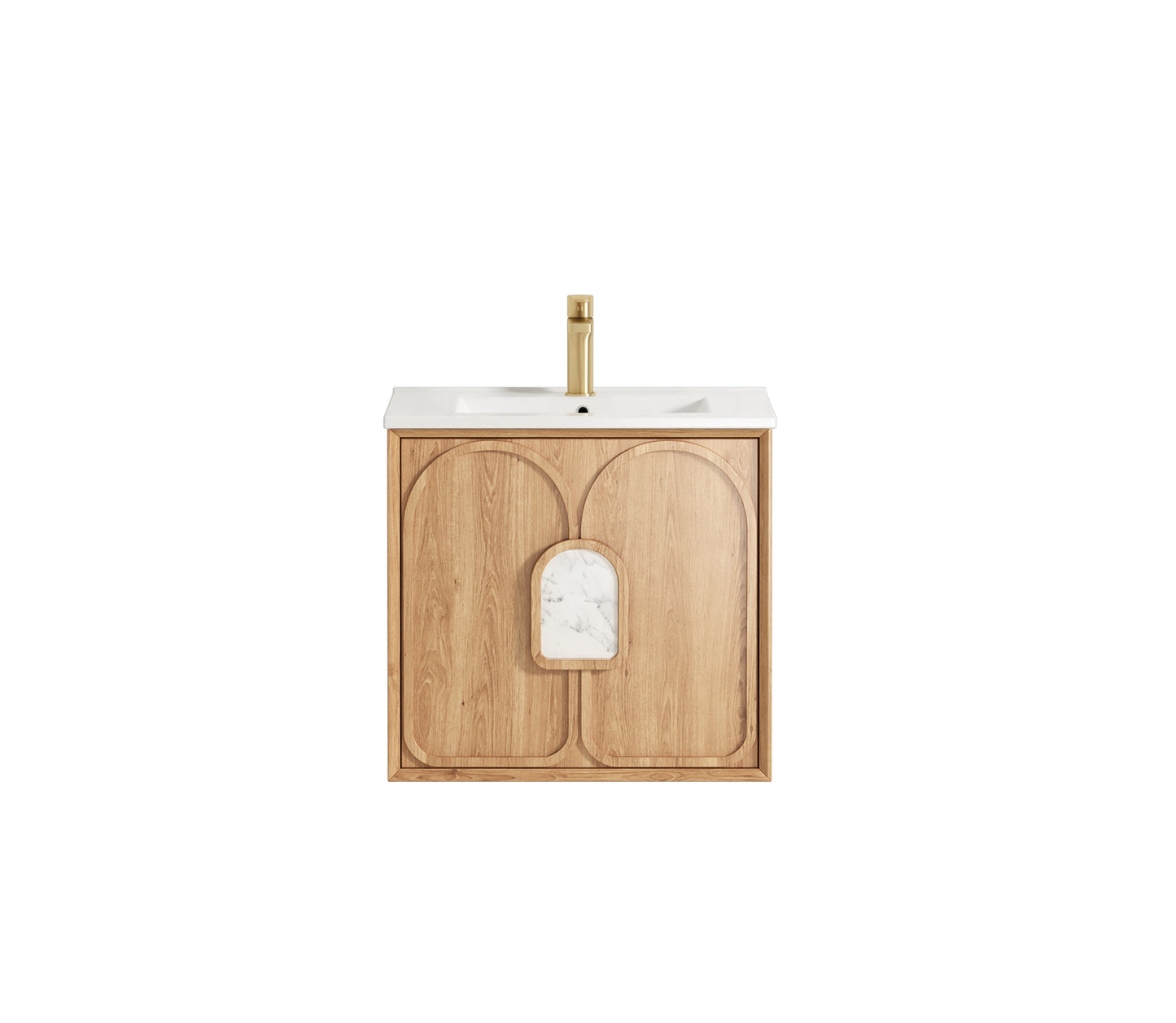 Laguna 600mm Natural American Oak Wall Hung Cabinet Only
