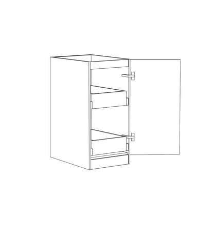 Marlo Laundry 415 Fluted Black Base Cabinet with internal Drawer