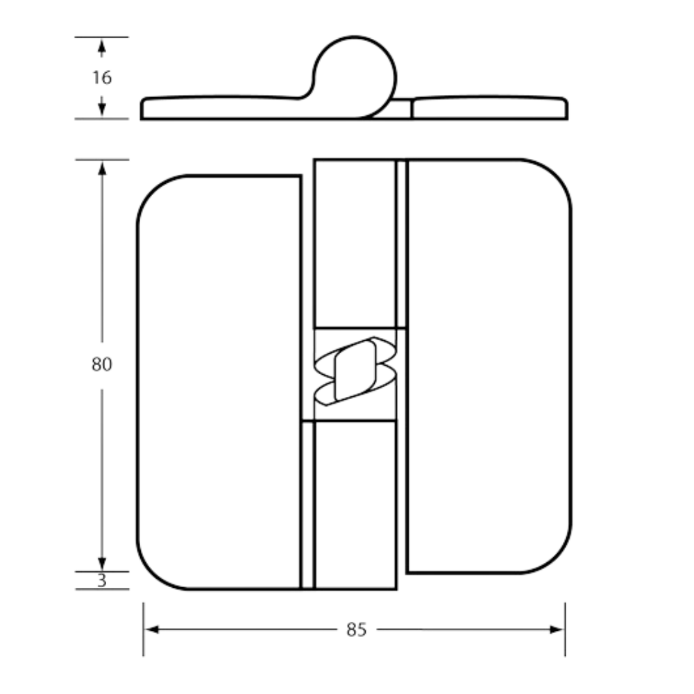 106C Gravity Hinge (Each) - Concealed - ANMB Finish - With Screw Fixings