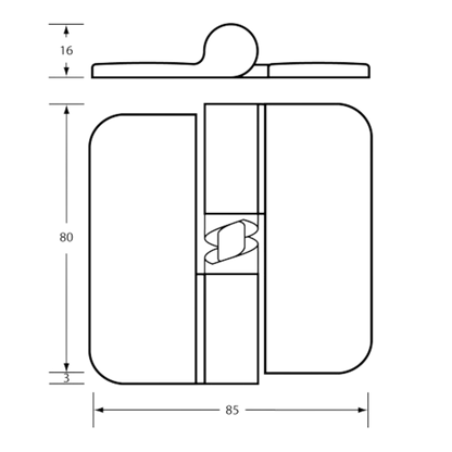 106C Gravity Hinge (Each) - Concealed - ANMB Finish - With Screw Fixings