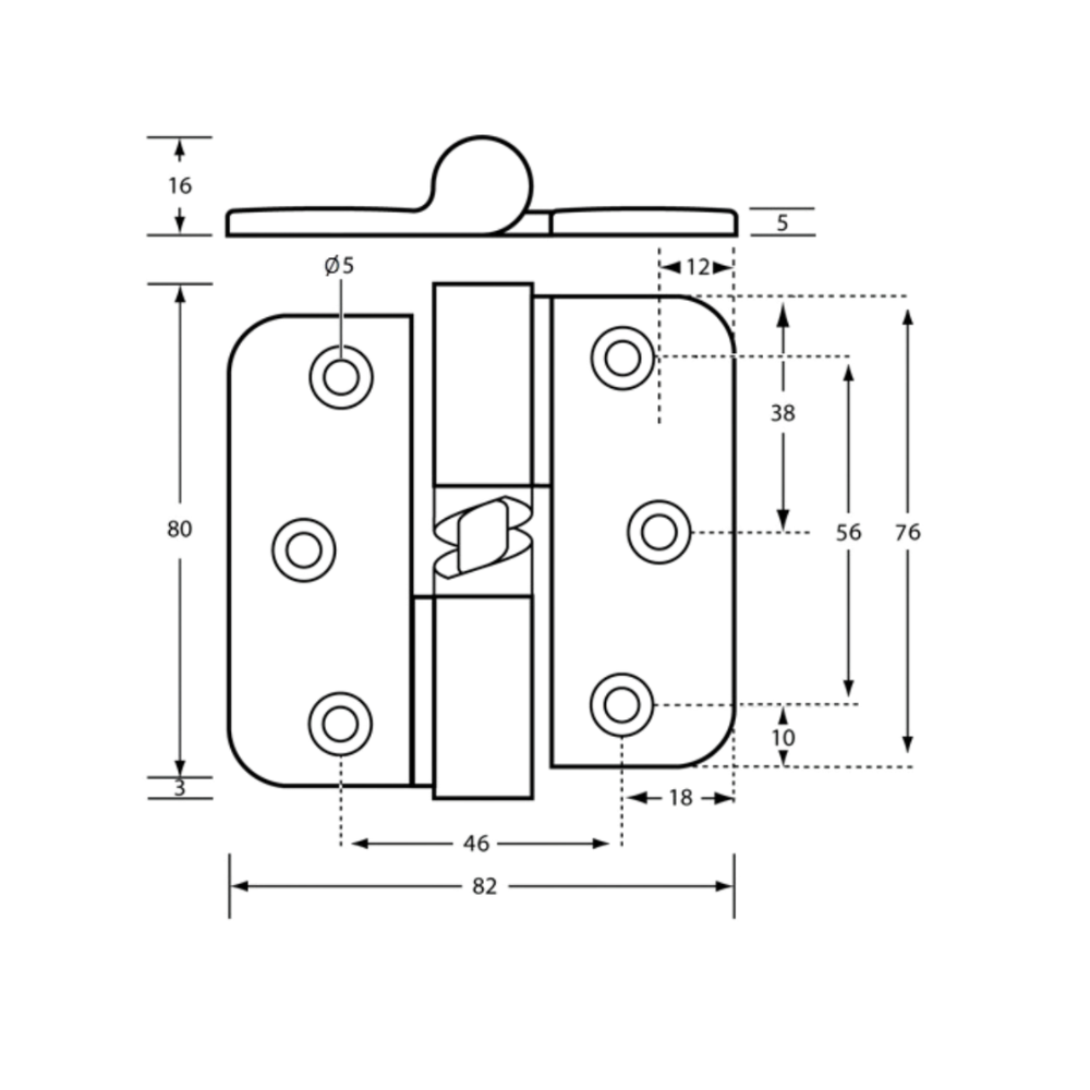 106C Gravity Hinge (Each) – Concealed - With Screw Fixings