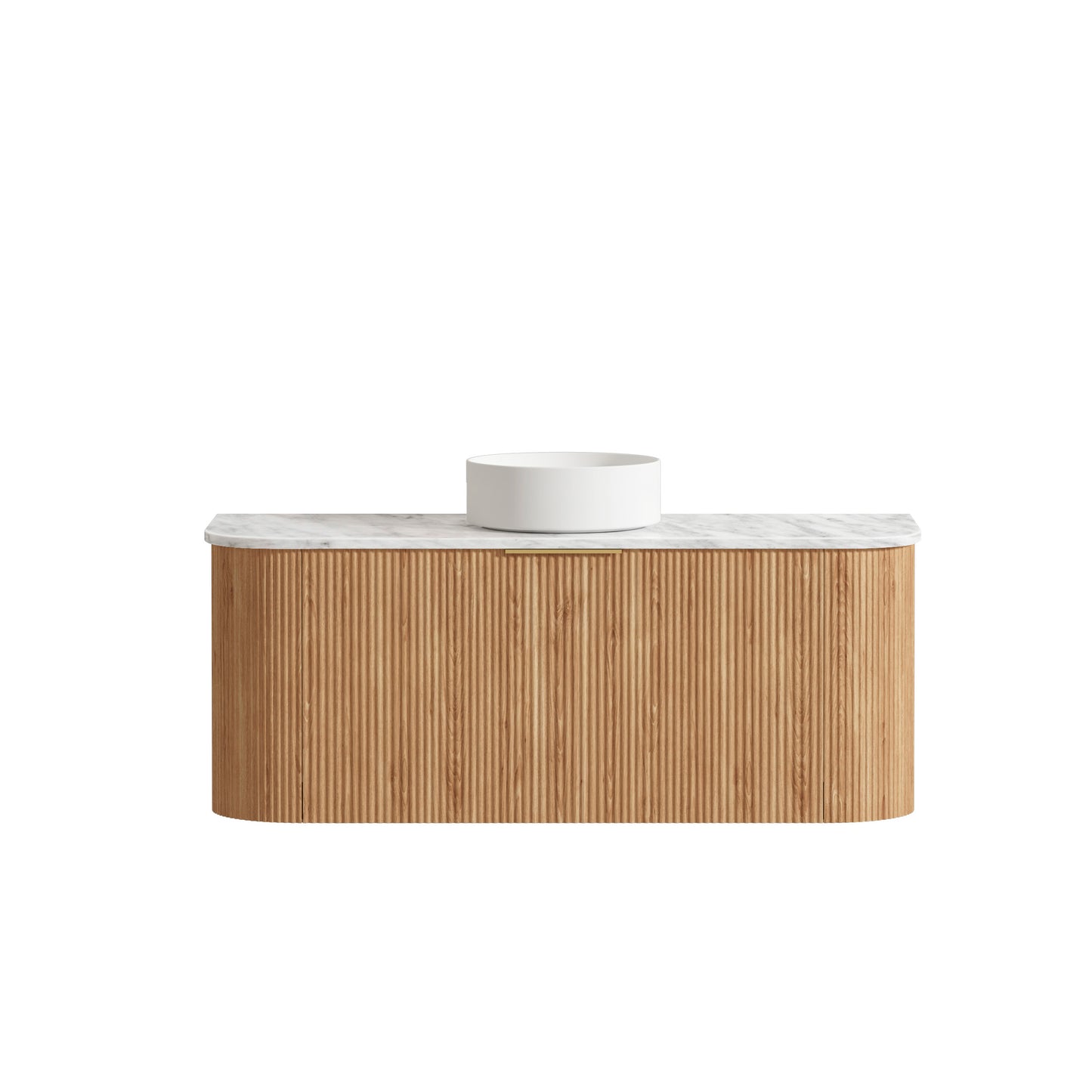 Bondi Fluted 1200mm Woodland Oak Curve Cabinet Only