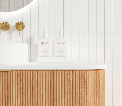 Bondi Fluted 1200mm Woodland Oak Curve Cabinet Only