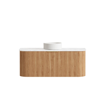 Bondi Fluted 1200mm Woodland Oak Curve Cabinet Only