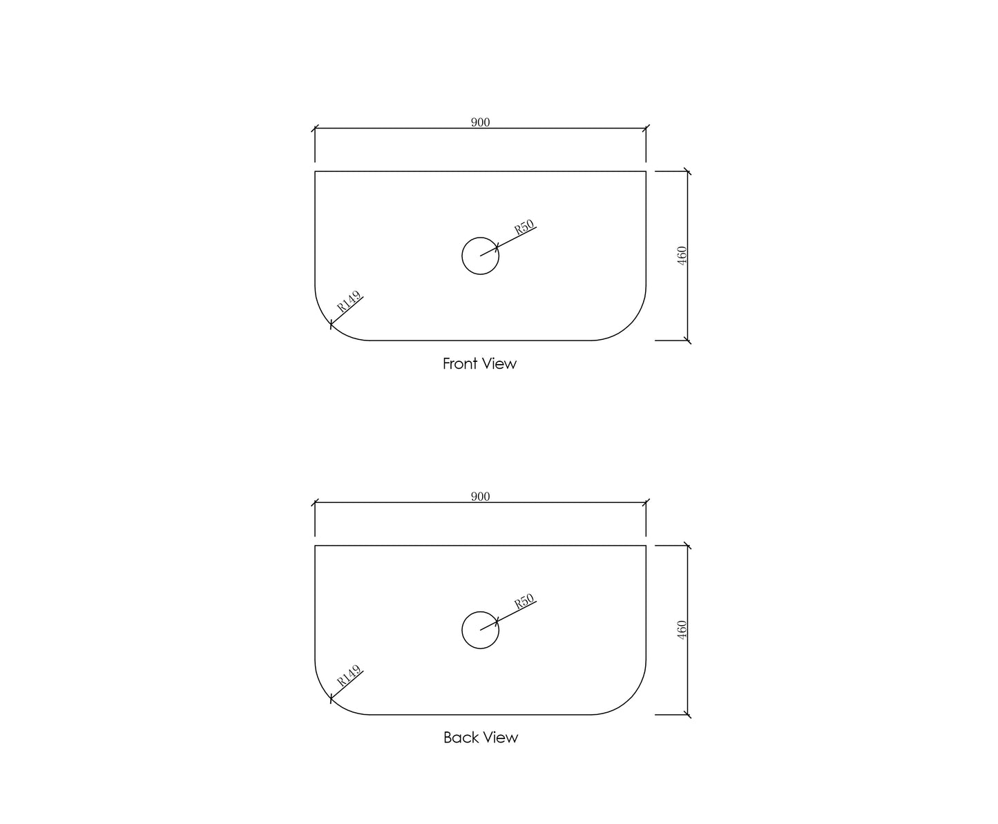 Bondi 900mm Satin White Fluted Wall Hung Curve Cabinet Only