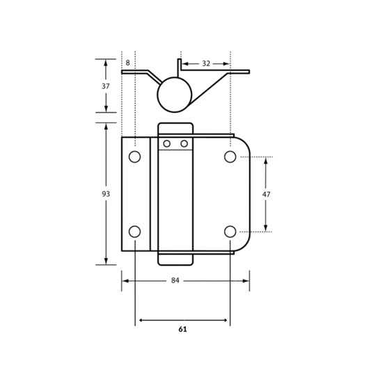 109 Spring Hinge (Each) – With Bolt Through Fixings