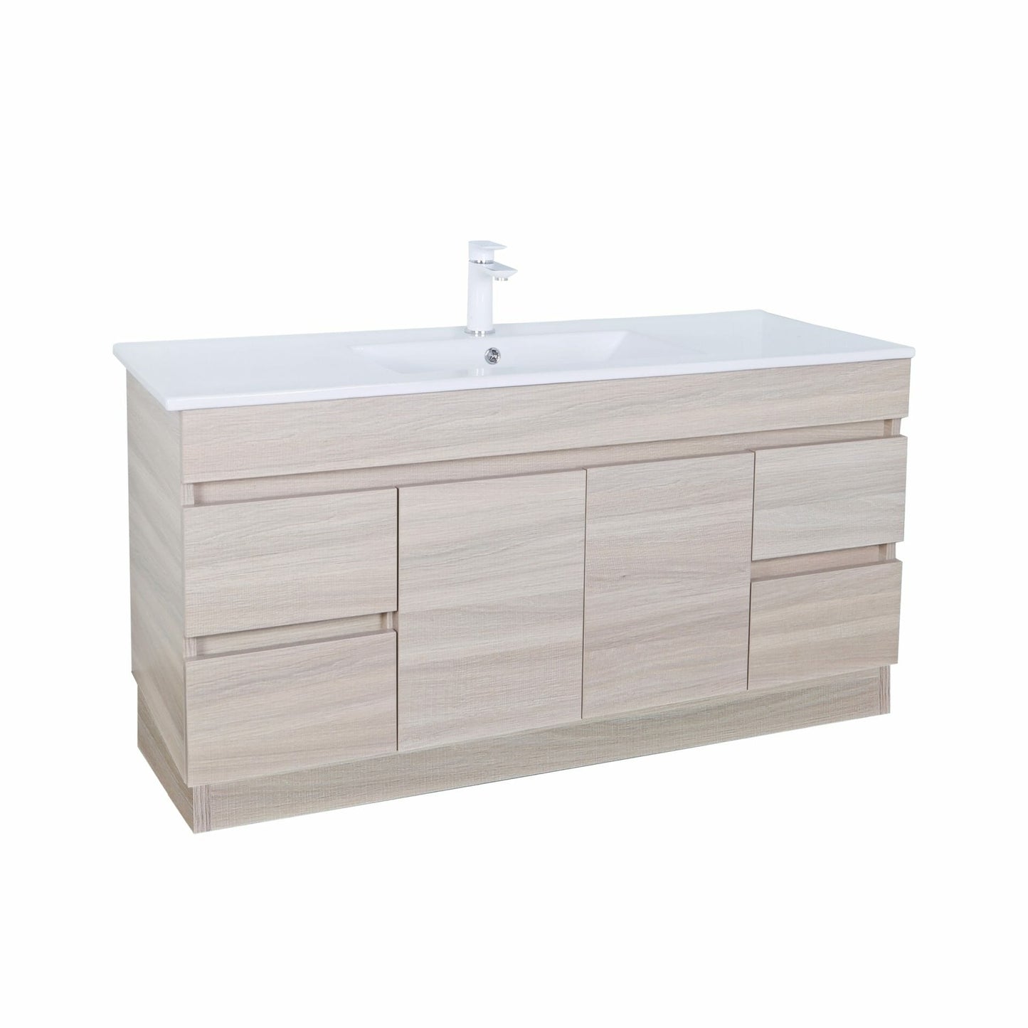 1200mm Evie Floor Vanity PVC - Cabinet Only - Single Bowl - Oak