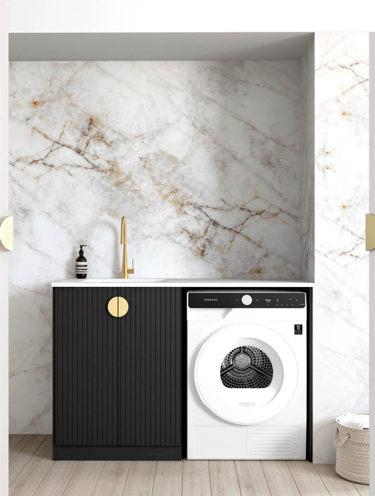 Marlo Black 1300 Base Laundry Kit with  Pure White Top