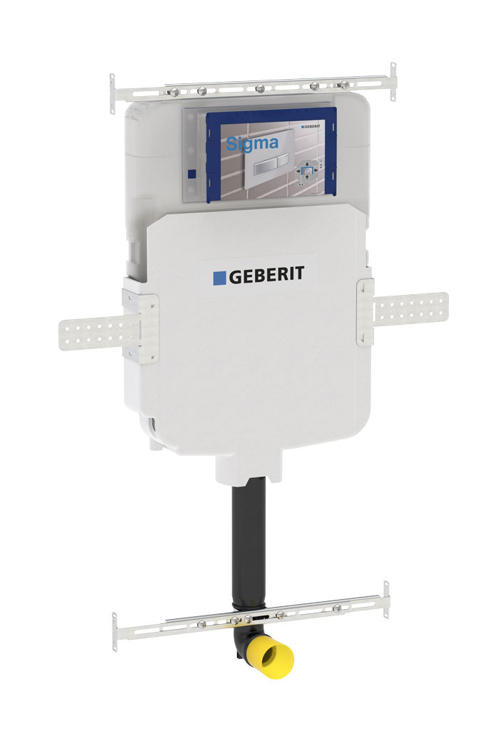 Narva Rimless Floor Pan with Thick seat, Geberit Inwall Cistern & ABS Button