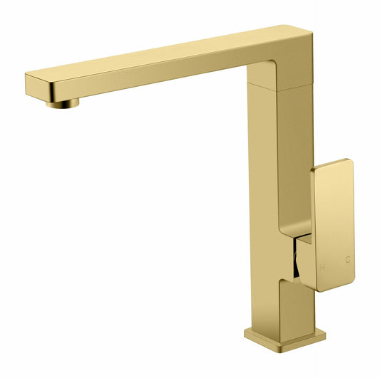 Ceram Sink Mixer - Brushed Gold