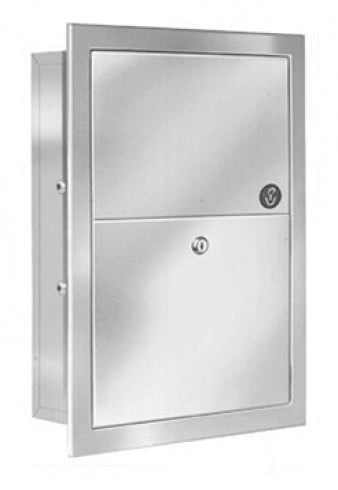324mm W  Recessed Napkin Disposal Unit - 324mm W x 435mm H x 102mm D  - Satin