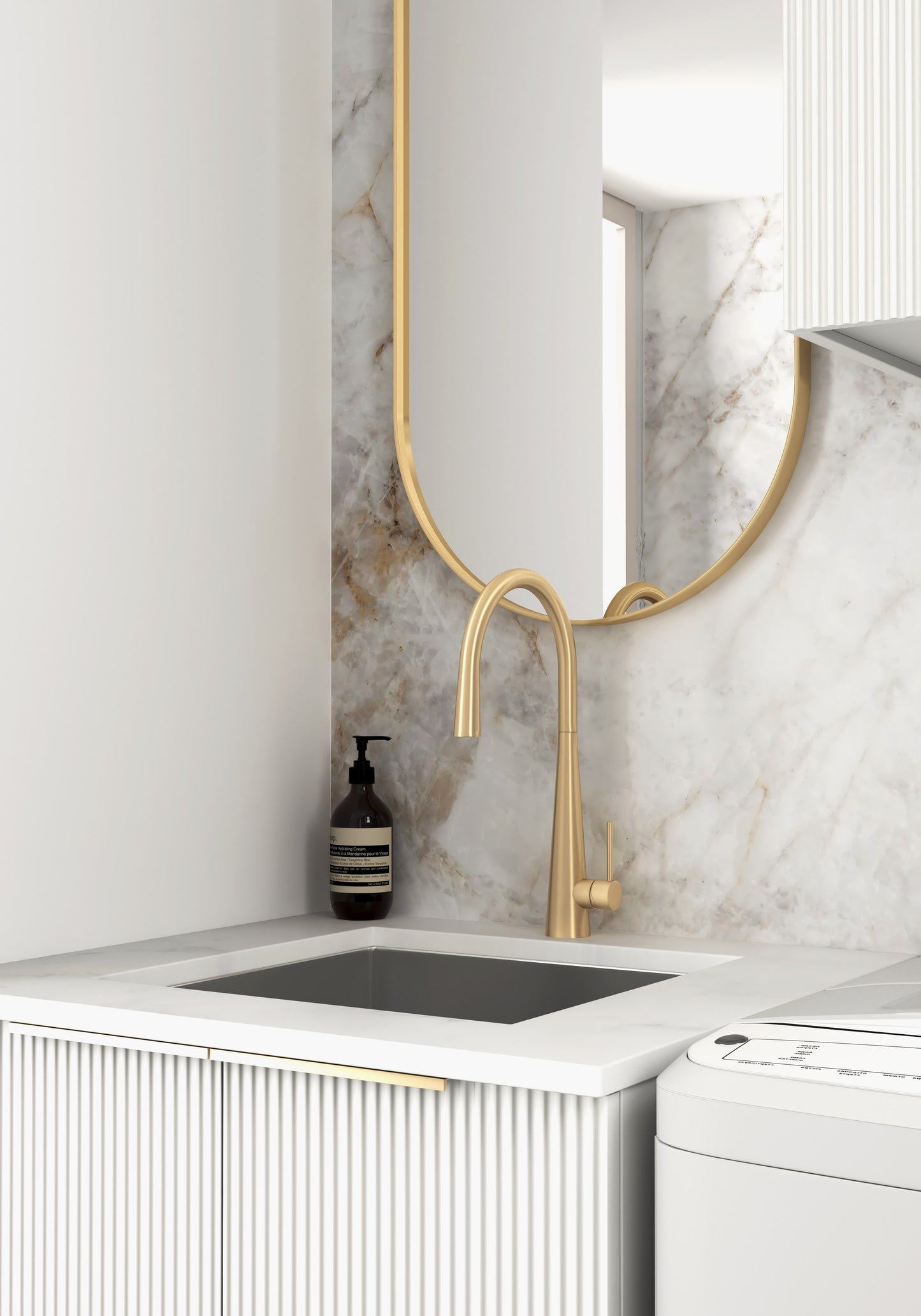 Wall and Base Cabinets Kit 650 Bondi White with Pure White Top