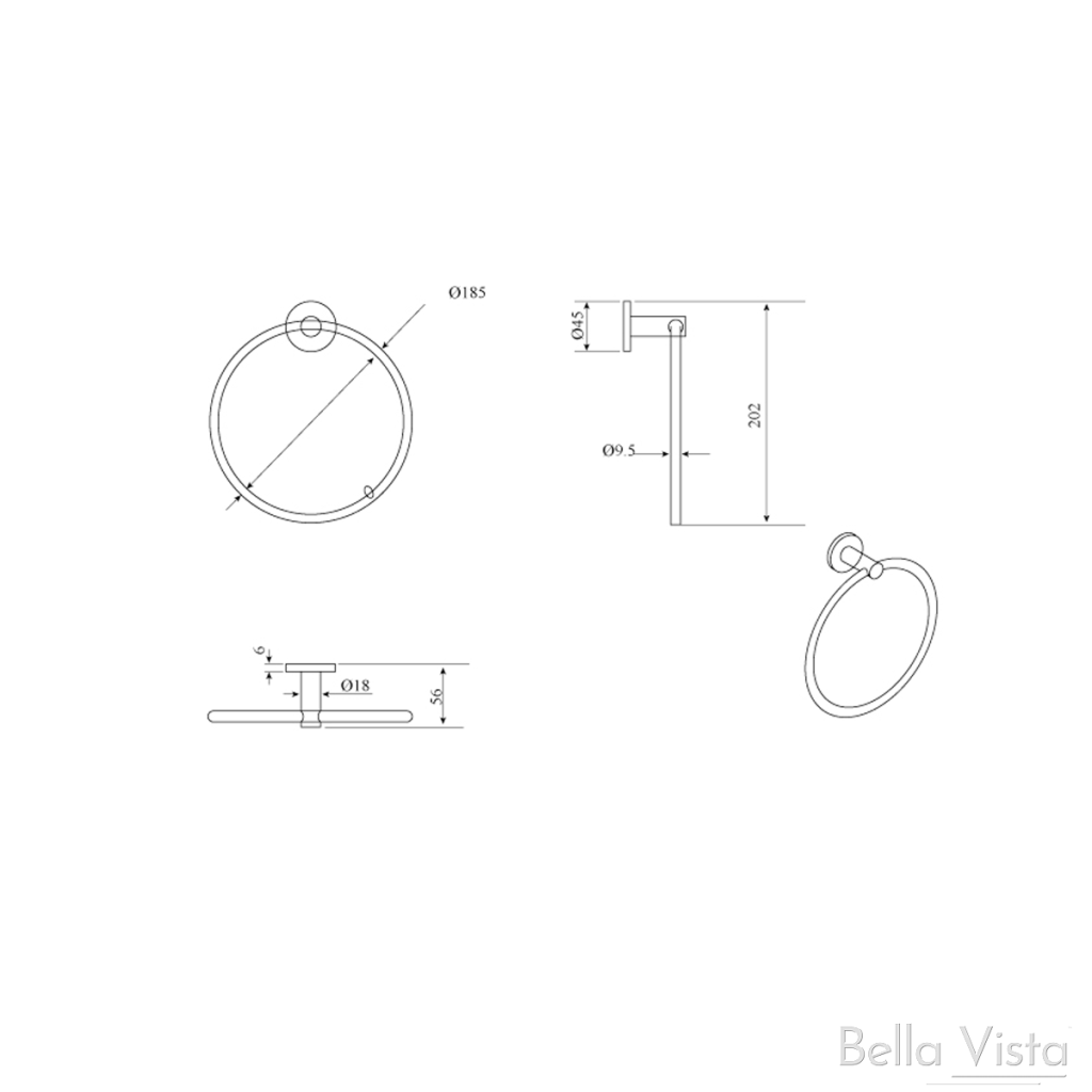 Mica Towel Ring - Living Brass