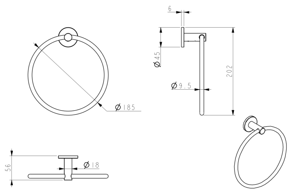 Mica Towel Ring - Gunmetal