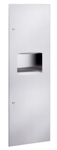 441mm W  Recessed Towel and Waste Receptacle - 441mm W x 1429mm H x 197mm D - Satin