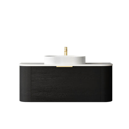 Bondi 1200mm Black Oak Wall Hung Curve Cabinet Only