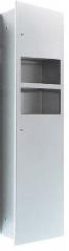 360mm W  Recessed Recessed Dryer and Waste Combination - 360mm W x 1300mm H x 185mm D - Satin