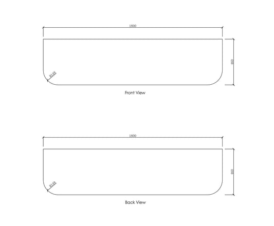 Bondi 1800x460x18 Natural Carrara Marble Top No Hole