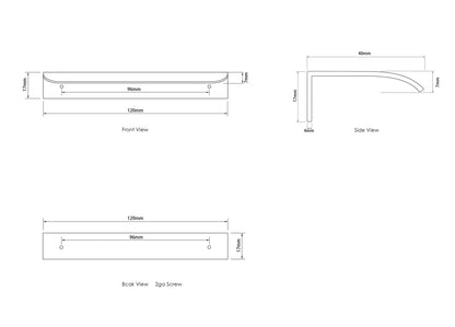 Hampshire 120mm Gun Metal Handle for 600mm Cabinet