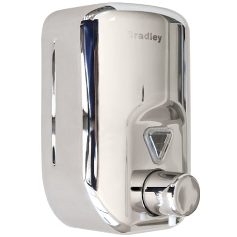 105mm W  Surface Mounted Soap Dispenser 820ml - 105mm W x 160mm H x  91mm D  - Bright