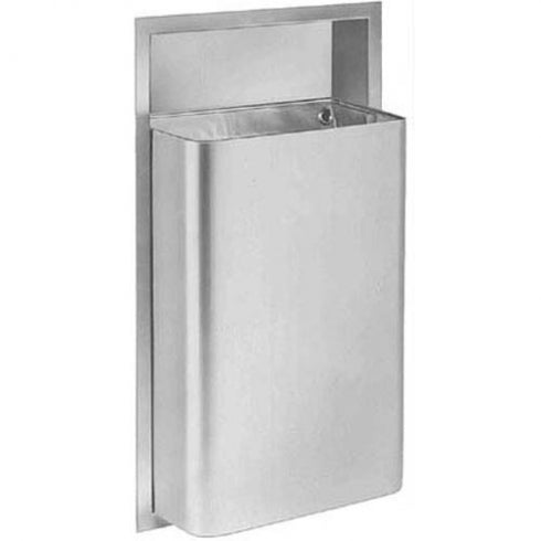 435mm W  Surface Mounted Waste Receptacle 45 Litres - 435mm W x 777mm H x 223mm D - Satin