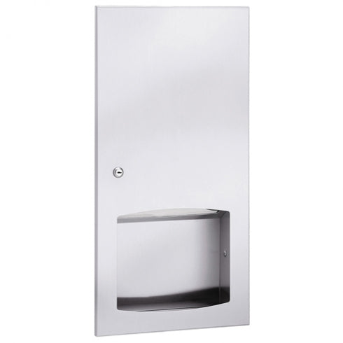 362mm W  Semi Recessed Paper Towel Dispenser - 362mm W x 718mm H x 51mm D - Satin