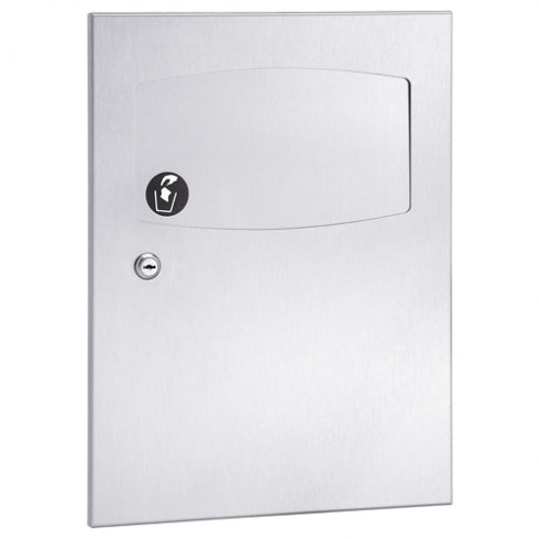 330mm W  Surface Mounted Napkin Disposal Unit - 330mm W x 441mm H x 105mm D  - Satin