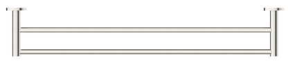 Mica Double Towel Rail - 800mm - Brushed Nickel