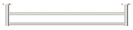 Mica Double Towel Rail - 800mm - Brushed Nickel