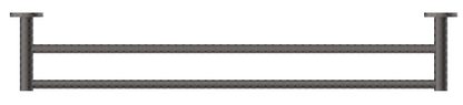 Mica Double Towel Rail - 800mm - Gunmetal