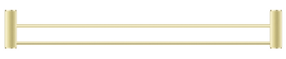 Mica Fluted Double Towel Rail - 800mm - French Gold
