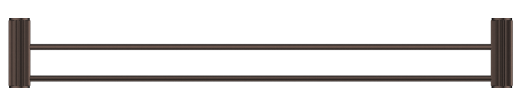 Mica Fluted Double Towel Rail - 800mm - Dusk Bronze