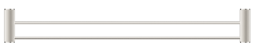 Mica Fluted Double Towel Rail - 800mm - Brushed Nickel